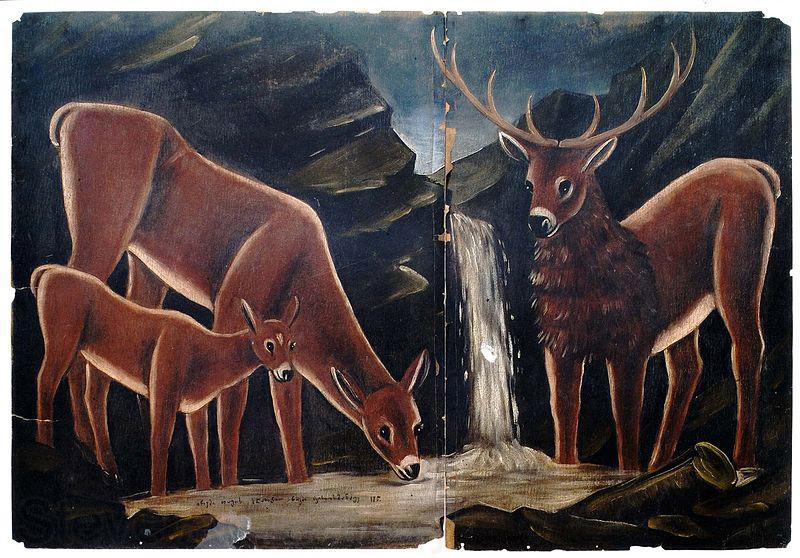 Niko Pirosmanashvili A Family of Deer France oil painting art